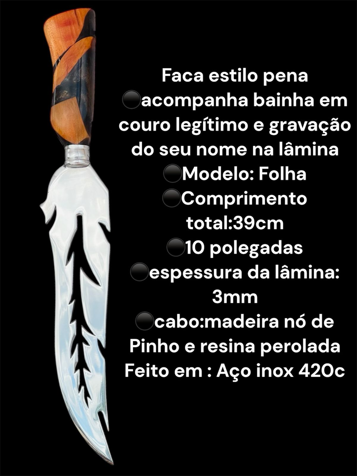 Faca Estilo Pena