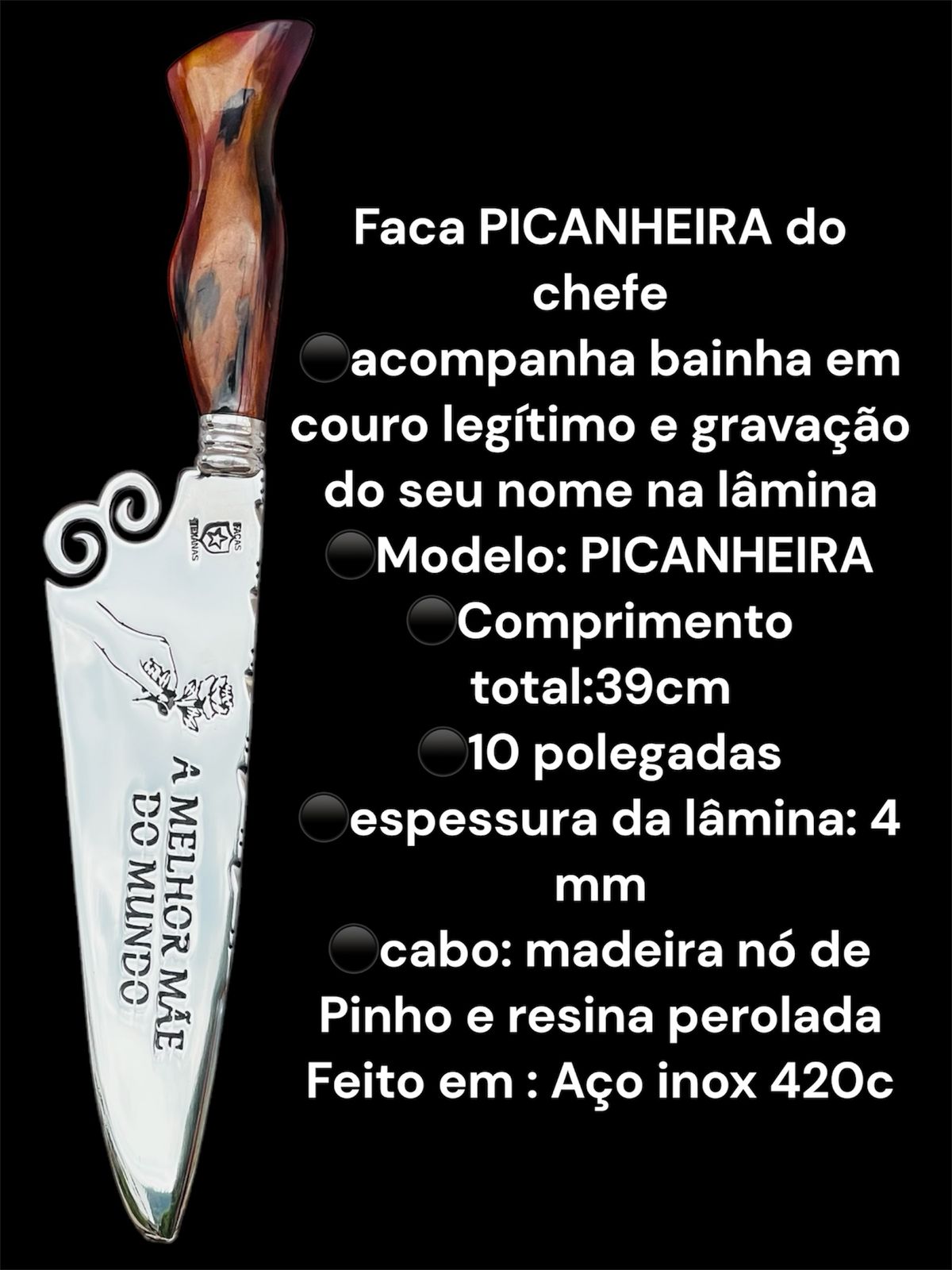 Faca Picanheira do Chefe