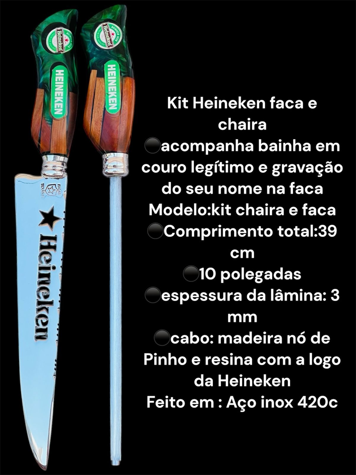 Kit Heineken - Faca e Chaira