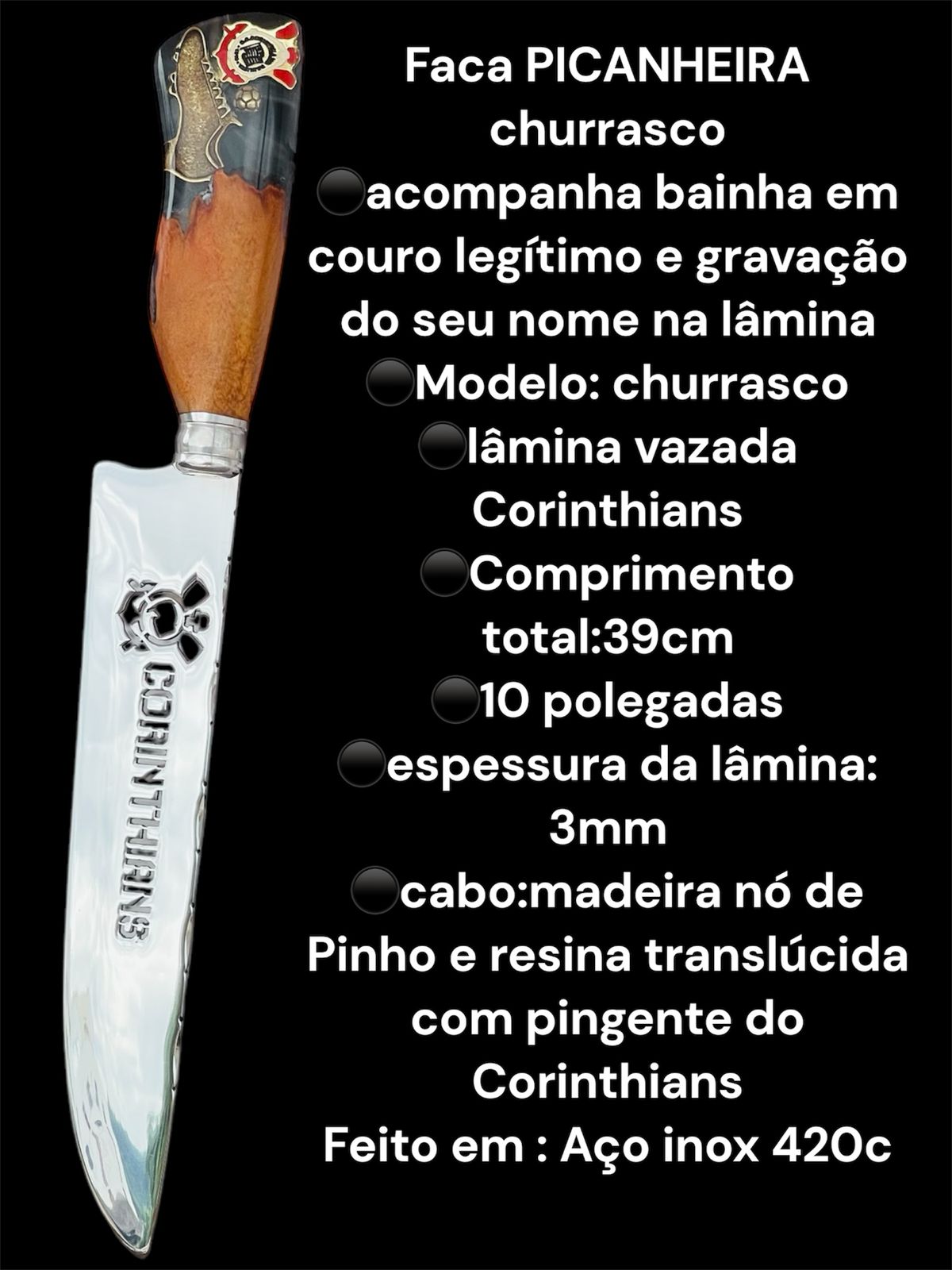 Faca Picanheira Churrasco ( Corinthians )