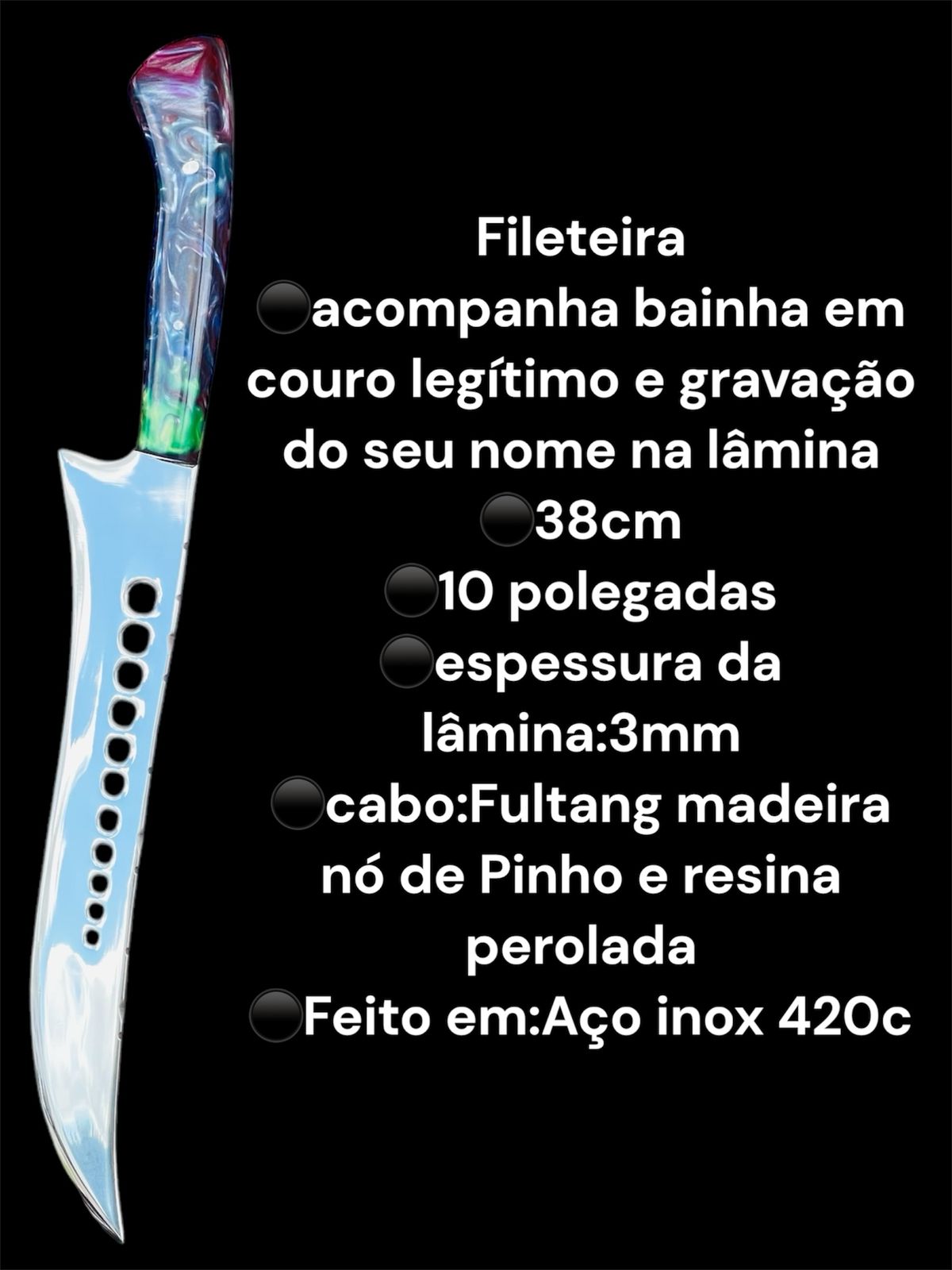 Fileteira Laminada Polida – Cabo fultang Híbrido